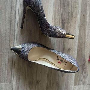Luichiny Purple and Gold Stiletto Heels